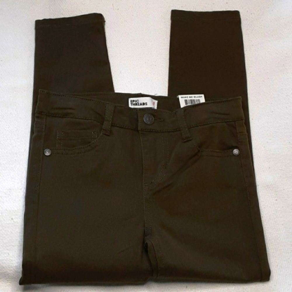 Girls Army Green Jeans